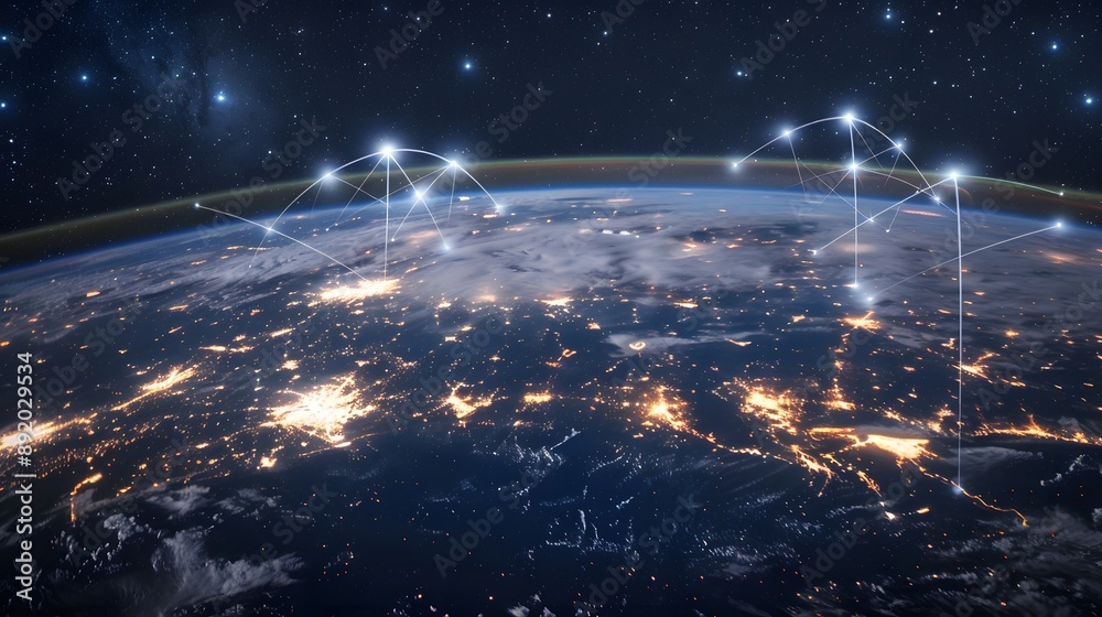 Communication technology with global internet network connected in Europe. Telecommunication and data transfer european connection links. IoT, finance, business, blockchain, security. Communication technology with global internet network connected in Europe. Telecommunication and data transfer european connection links. IoT, finance, business, blockchain, security.