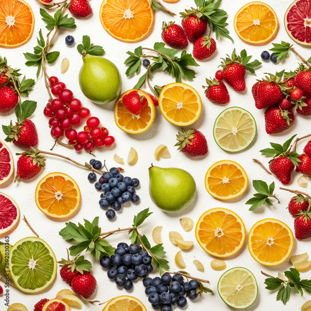 New style of fruits photography with the sets of fruits