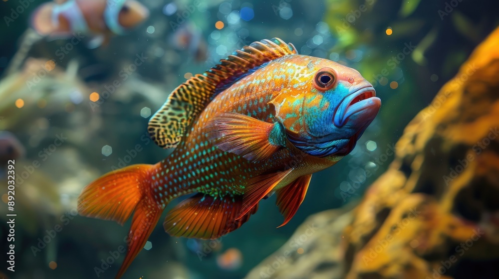 Fototapeta premium Colorful fish with a hint of fierceness