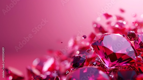 Ruby minimalist background with space above for text flat design top view luxury theme animation vivid