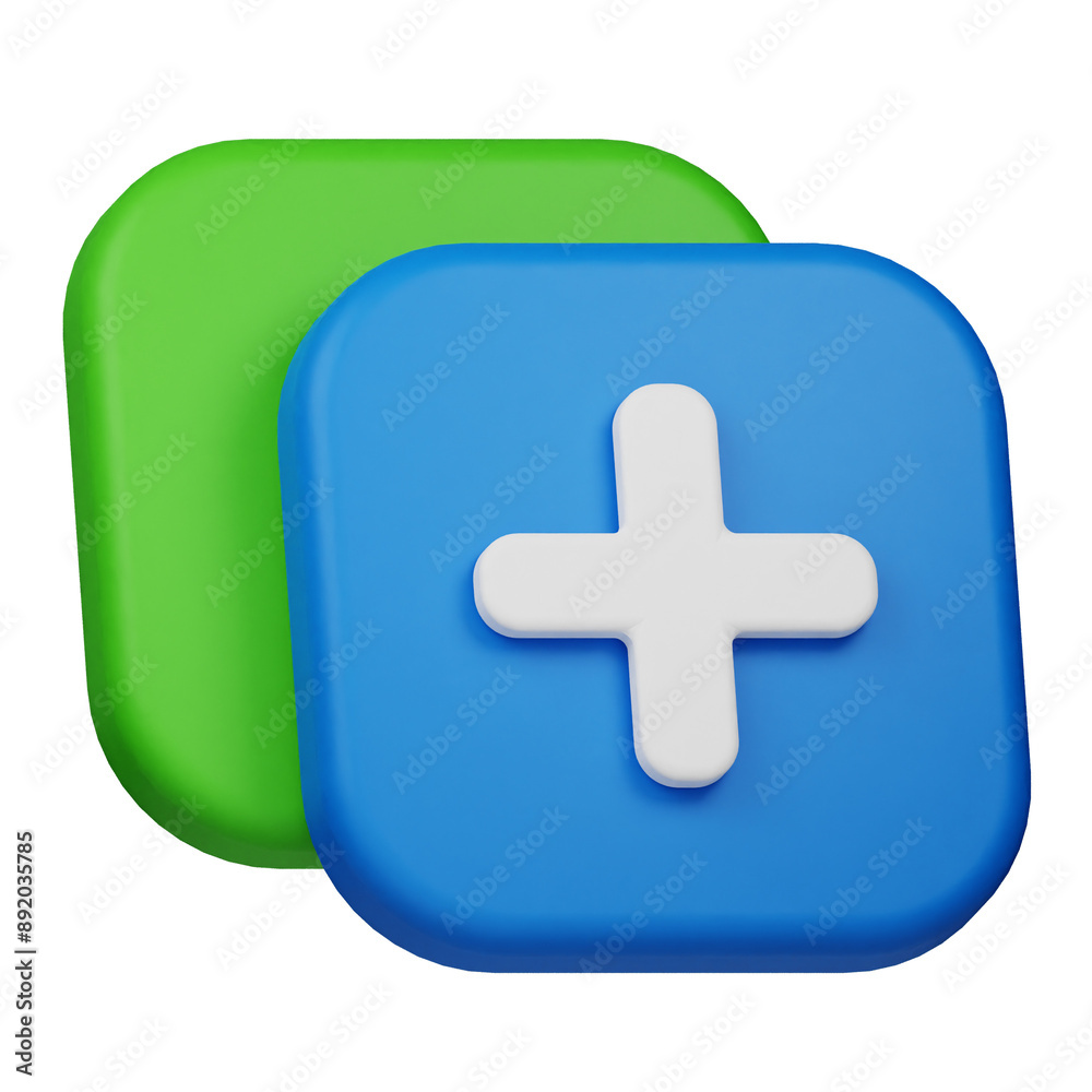 Obraz premium add layer 3d icon isolated on the transparent background