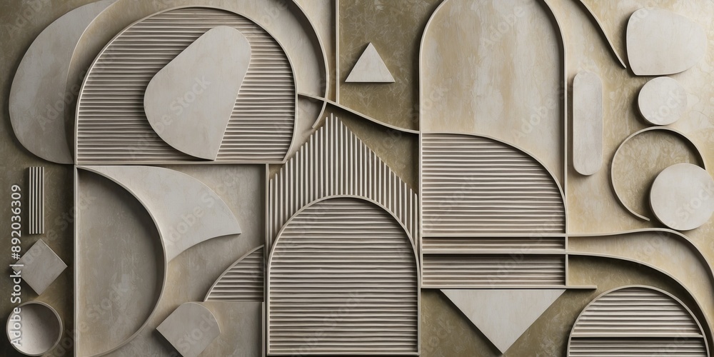Fototapeta premium A textured wall with geometric shapes and lines