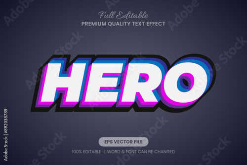 Hero Stacked Editable Text Effect, Font Graphic Style