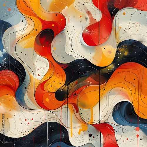 Vibrant Abstract Background with Generative AI photo