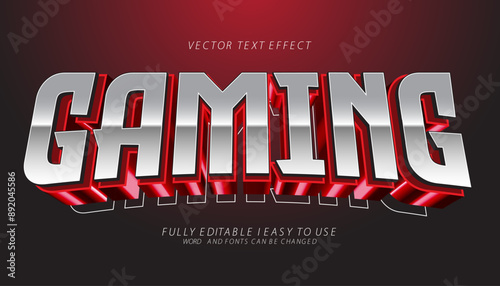 3d editable gaming text effect, trendy style text effect template