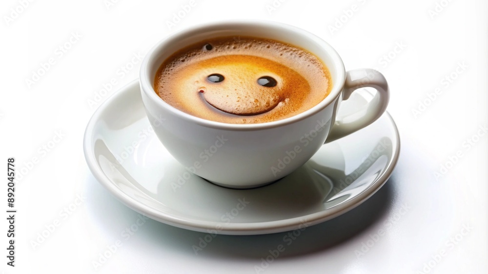 Espresso coffee in a white mug on a white background Espresso coffee in a white mug on a white background