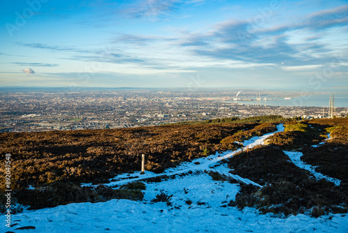 Dublin, Ireland - city and nature views from the top of a hill