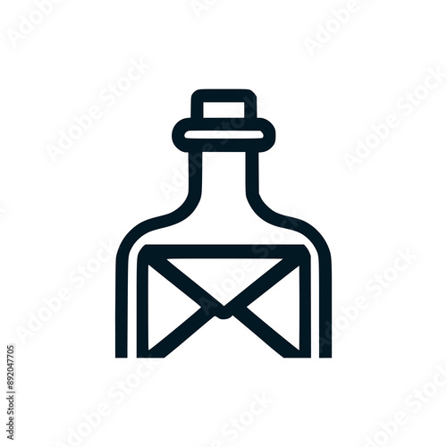 message bottle logo vector illustration template design