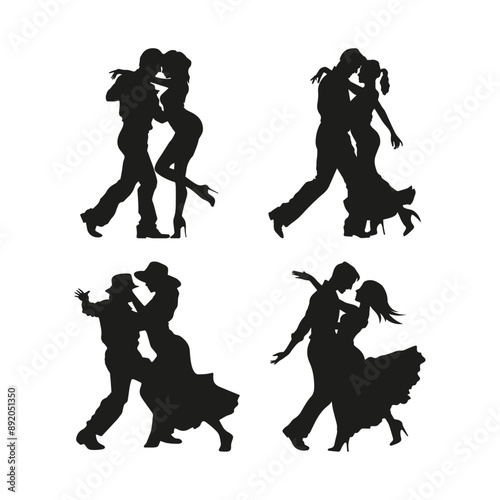 Salsa Dancers Silhouette