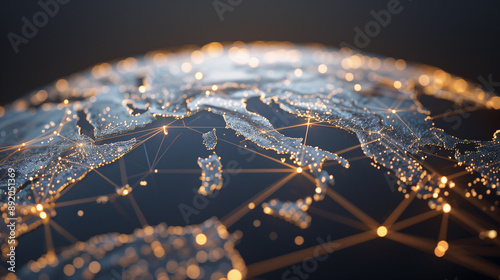 3D World globe data exchange , planet earth network connection web