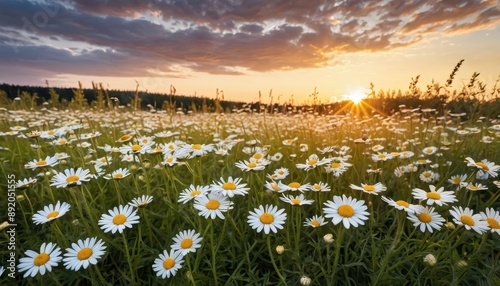 Daisy Field Sunset.