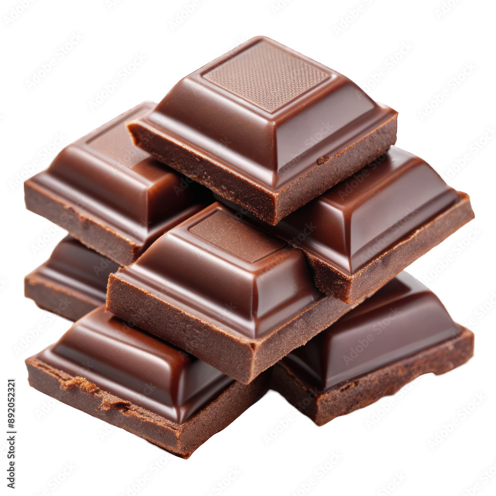 Stack of Chocolate bar isolated on transparent background Stack of Chocolate bar isolated on transparent background
