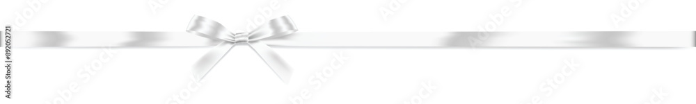 White Ribbon Bow Realistic shiny satin with shadow horizontal ribbon for decorate your wedding invitation card ,greeting card,certificate,gift boxes vector with copy space isolated on white background White Ribbon Bow Realistic shiny satin with shadow horizontal ribbon for decorate your wedding invitation card ,greeting card,certificate,gift boxes vector with copy space isolated on white background