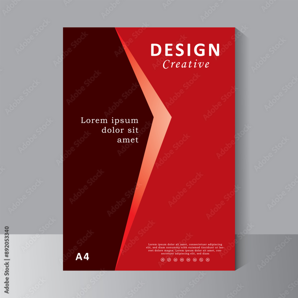 Red book cover design, Brochure template, annual report, magazine and flyer layout with red geometric shapes on polygonal background. Vector eps 10 Red book cover design, Brochure template, annual report, magazine and flyer layout with red geometric shapes on polygonal background. Vector eps 10