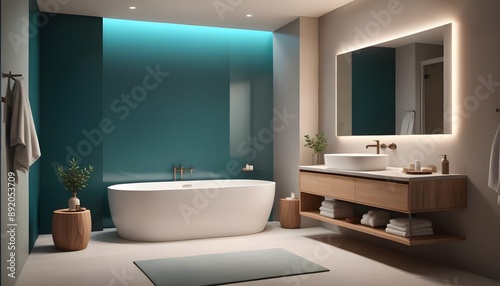 Photo interior modern design room 3d illustration