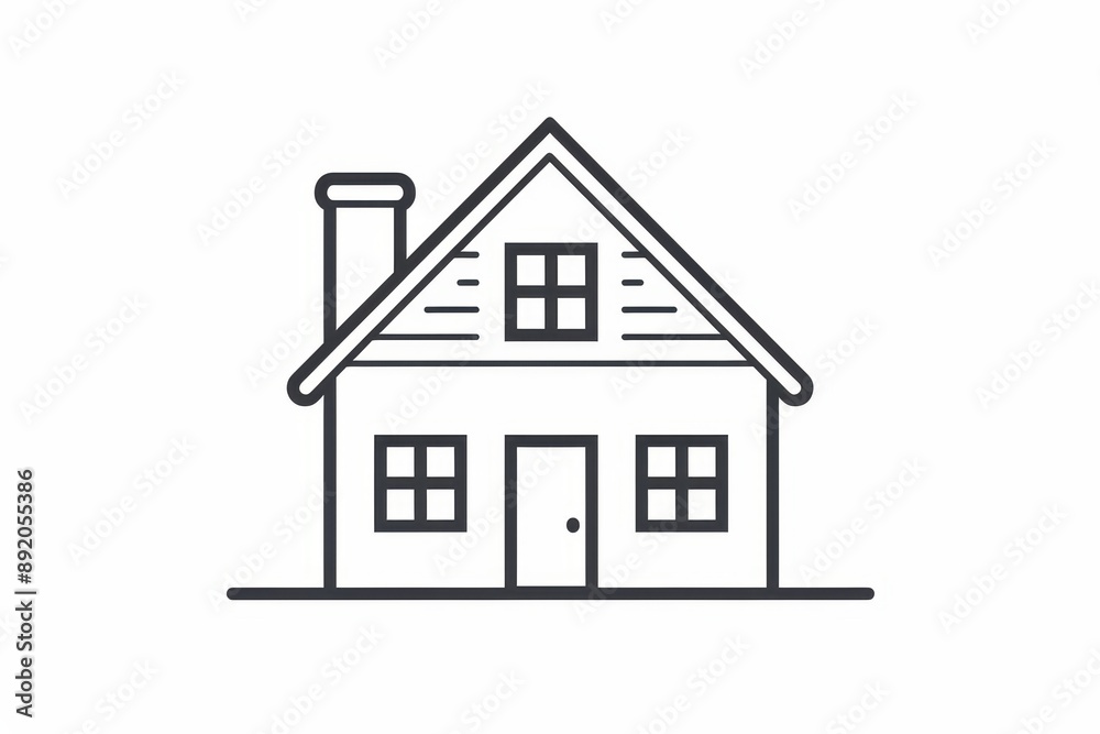 Minimalist Home Icon: Clean Lines Depict a House