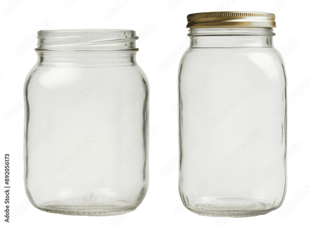 empty glass jar isolated on transparent background empty glass jar isolated on transparent background