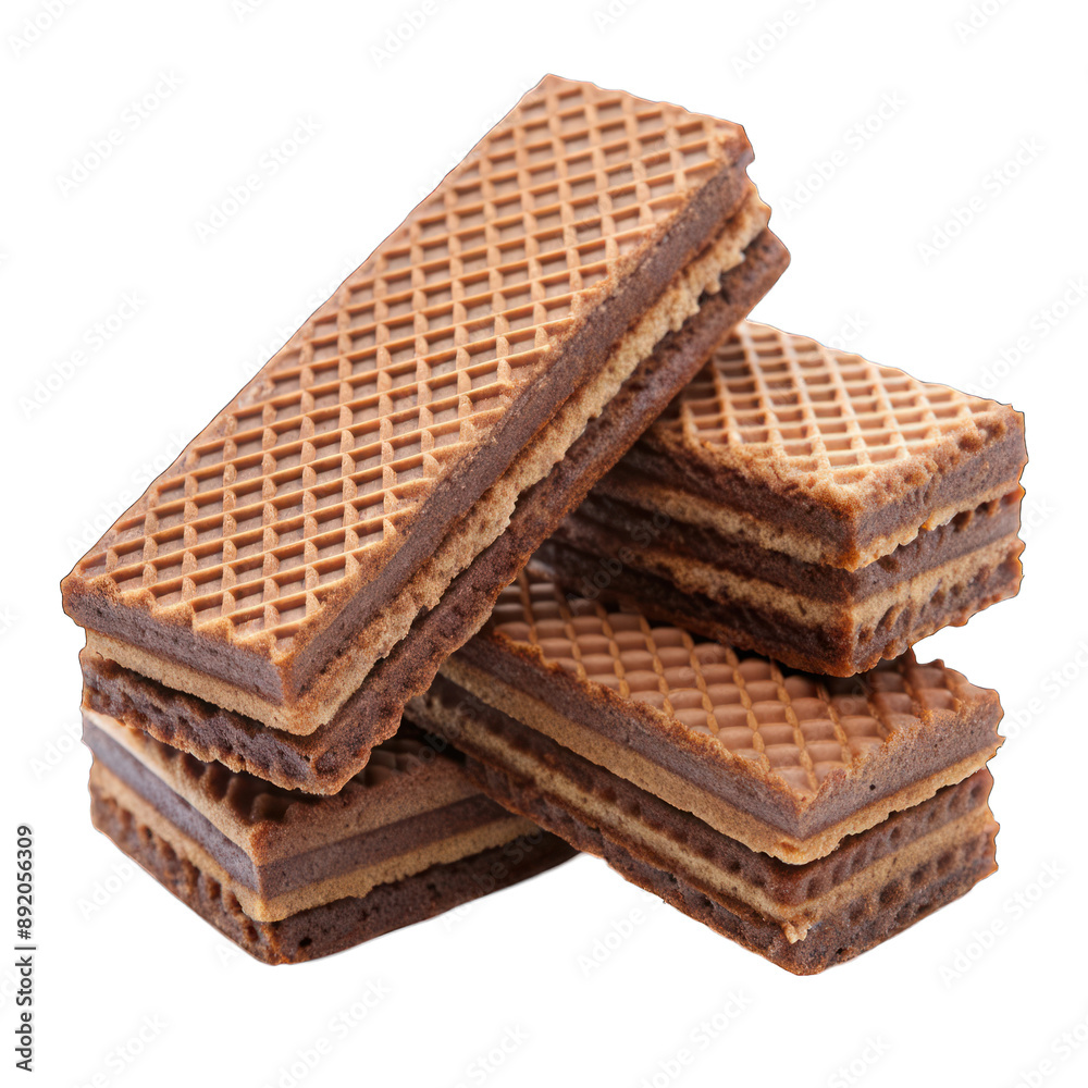 Chocolate wafers isolated on transparent background Chocolate wafers isolated on transparent background