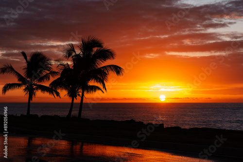sunset over the sea