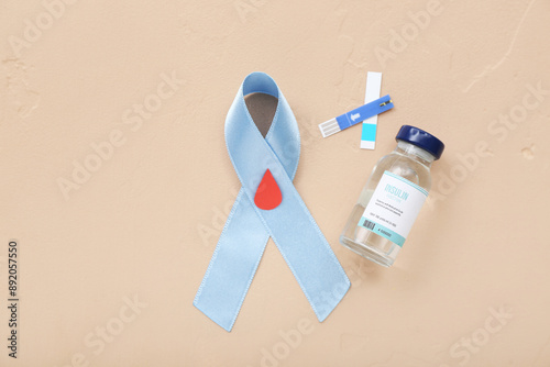 Awareness ribbon with strip...