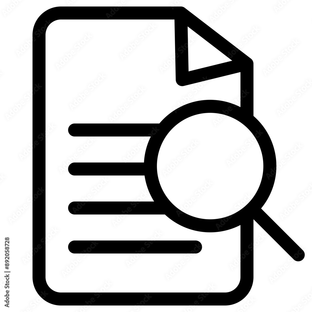 Analyzing document with written text icon symbol - Search and Analyzing documents or Big data Analyzing document with written text icon symbol - Search and Analyzing documents or Big data
