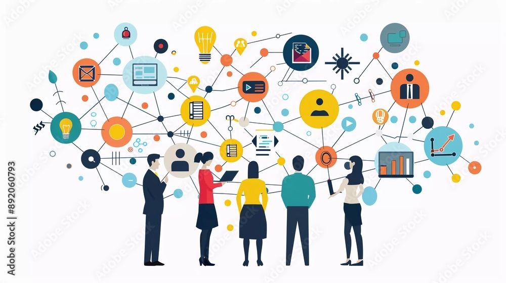 very cool business team communication trending concept flat illustration very cool business team communication trending concept flat illustration