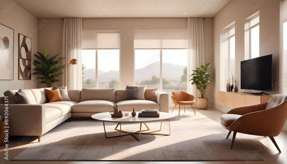 Photo interior modern design room 3d illustration Photo interior modern design room 3d illustration