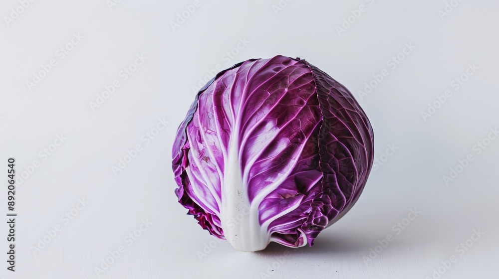 Red cabbage against white backdrop Red cabbage against white backdrop