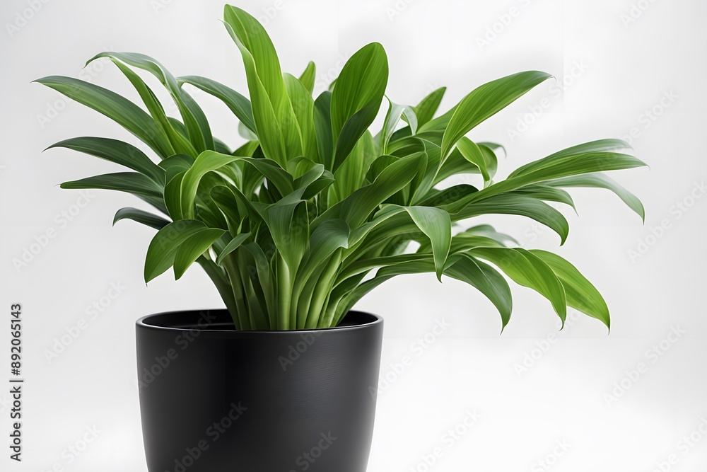 Green ti plant in pot plain background, Ai Generated Green ti plant in pot plain background, Ai Generated