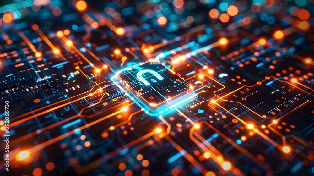 Fototapeta premium Cyber security, Information privacy, Data protection. Internet and technology concept on virtual screen. 