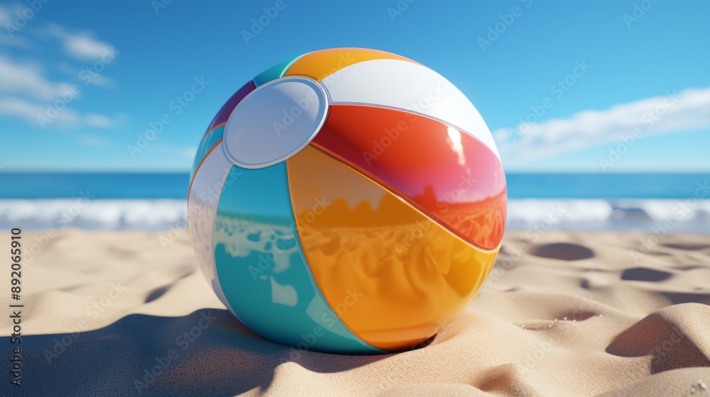 Obraz premium Beach Ball on a Sunny Day