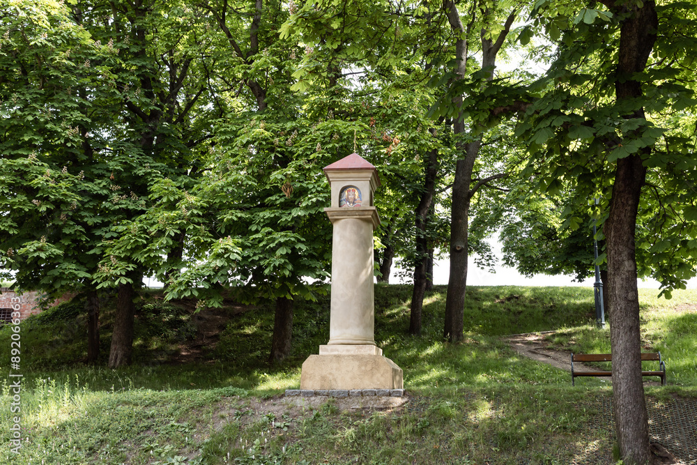 Column of the Virgin Mary in Visegrad Garden in Prague in Czech Republic Column of the Virgin Mary in Visegrad Garden in Prague in Czech Republic