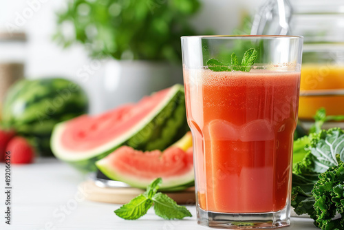 Wallpaper Mural A glass of watermelon fruit juice, healthy drink vegan food Torontodigital.ca