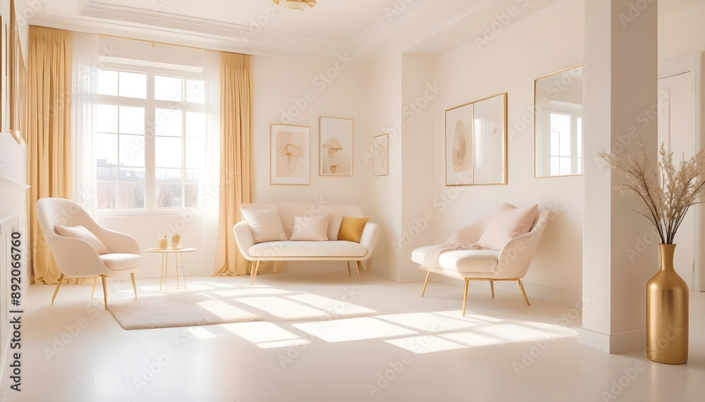 Fototapeta premium Photo interior modern design room 3d illustration