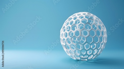 Protection sphere shield with hexagon pattern on blue background. Glass Dome shield. Glowing bubble shield in the form of a force energy field. Protection and safety concept.