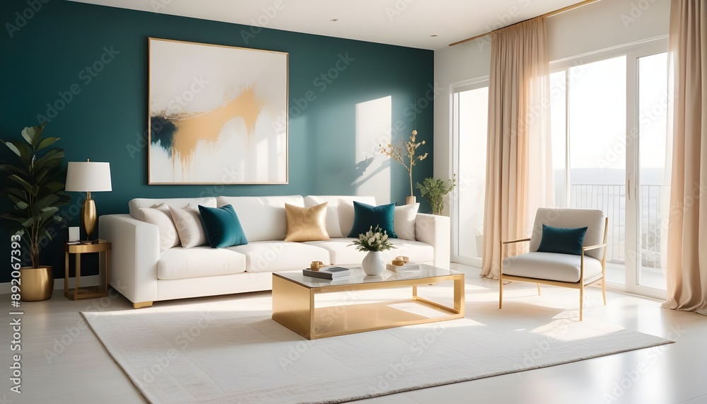 Photo interior modern design room 3d illustration Photo interior modern design room 3d illustration