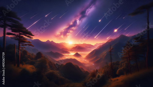 sunrise in the mountains