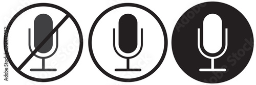 Microphone Icons set. variant microphone icon. Karaoke mic. Podcast microphone. web and mobile icons. vector illustration. EPS 10.