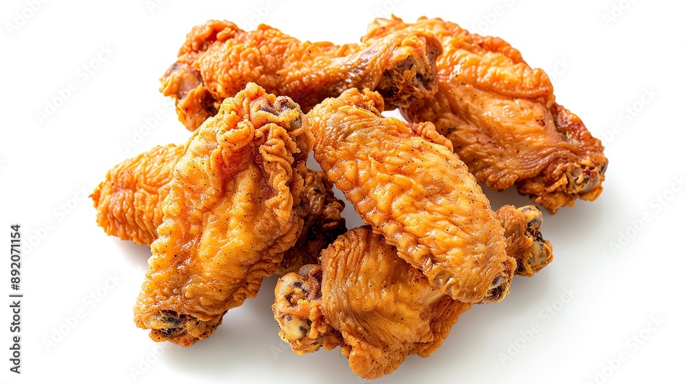 A top view of Chicken Wings isolated white background, studio light for focused advertising A top view of Chicken Wings isolated white background, studio light for focused advertising