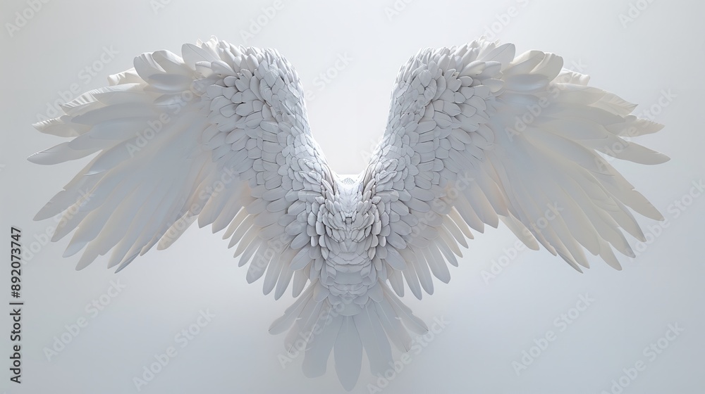 White Angel Wings on White Background White Angel Wings on White Background