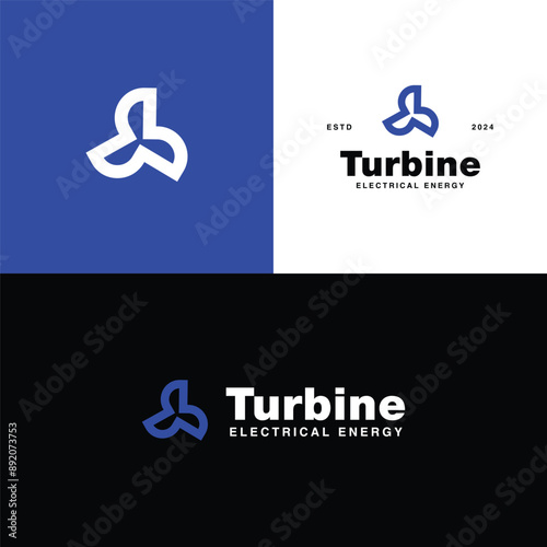 abstract symbol turbine electrical energy logo design vector illustration. bold abstract mark symbol for turbine engine logo vector design template isolated on white