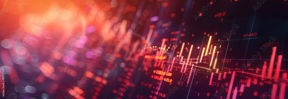 Fototapeta premium Blockchain Data Visualization: Abstract Graphics Emphasizing the Analytical Power of Blockchain Technology