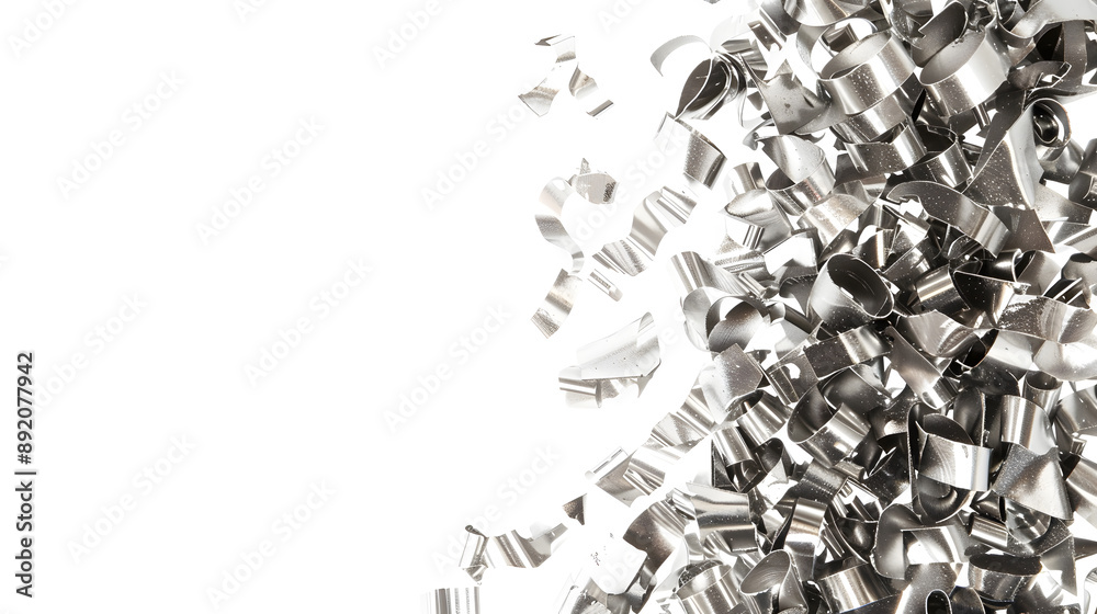 Metallic Shavings Border on White Background with copyspace Metallic Shavings Border on White Background with copyspace