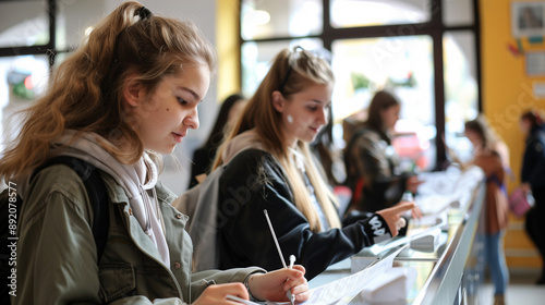 Young Volunteers and First-Time Voters Actively Participating in USA Election Process, Youth Democracy and Civic Engagement
