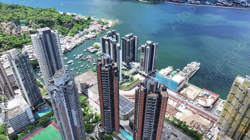 Yau Tong industrial factories into modern housing buildings near Victoria Harbour waterfront views of Hong Kong commercial districts, from Kowloon Bay to Ngau Tau Kok, Kwun Tong to Lam Tin photo