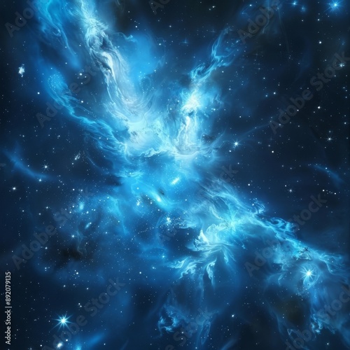 Abyssal Nebula Abstracts: A Deep Blue Cosmic Background for the Infinite Space Enthusiast