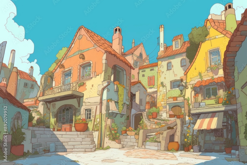 Fototapeta premium Whimsical Cartoon Illustration Background: A Hand-Drawn Artistic Backdrop for Playful Designs.