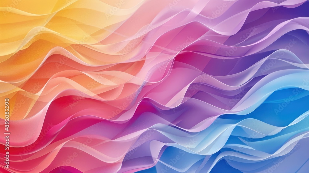 Fototapeta premium Abstract colorful rainbow wave lines pattern background