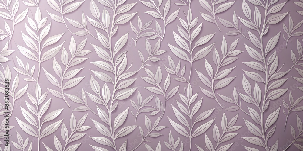 Light purple wallpaper with a subtle white leaf motif adding a touch of nature and tranquility to a bathroom AI Generative Light purple wallpaper with a subtle white leaf motif adding a touch of nature and tranquility to a bathroom AI Generative