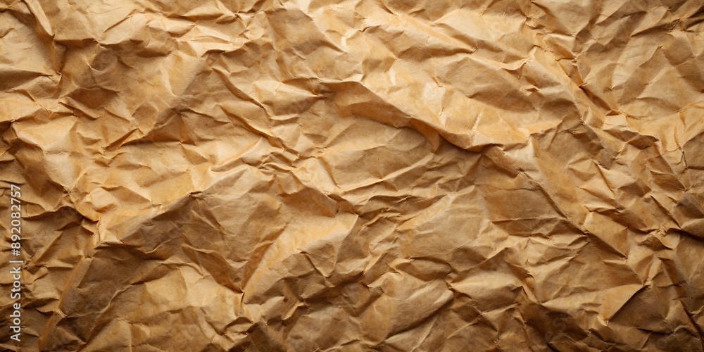 Recycle brown paper crumpled texture Old paper surface for background AI-Created Content